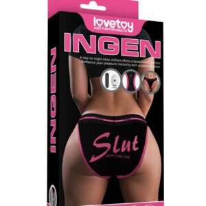 LoveToy - Slut - Gedruckte vibrierende sexy Höschen - Schwarz