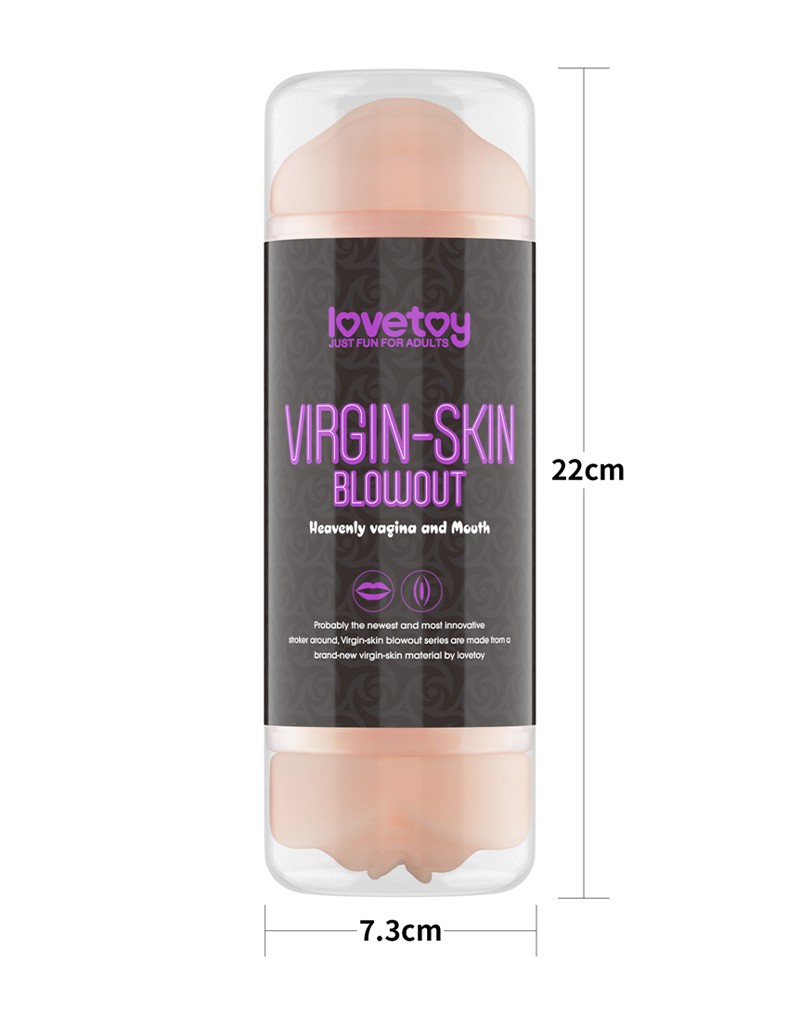LoveToy – Virgin-Skin Blowout Double Side Stroker – Vagina and Mouth