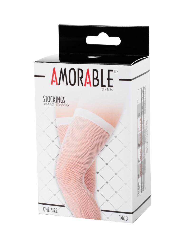 Amorable by Rimba – Netzstrümpfe – One Size – Weiß
