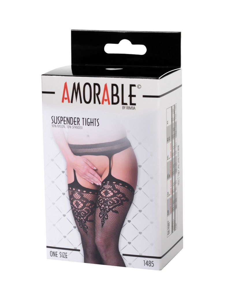 Amorable by Rimba – Strumpfhose mit Hosenträger – One Size – Schwarz