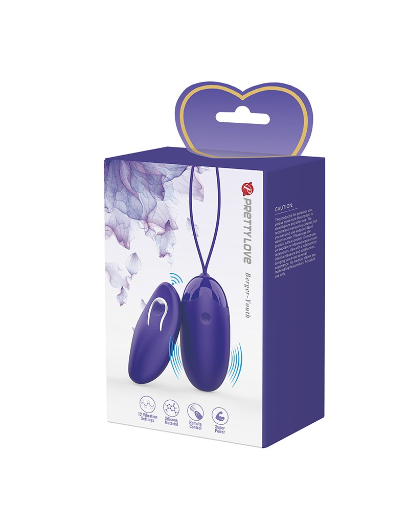 Pretty Love – Berger-Youth – Ei-Vibrator mit Fernbedienung – Blau