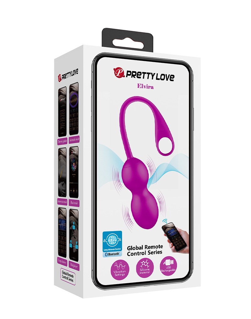 Pretty Love – Elvira – Vibrierende Kegelkugeln mit App-Steuerung – Lila