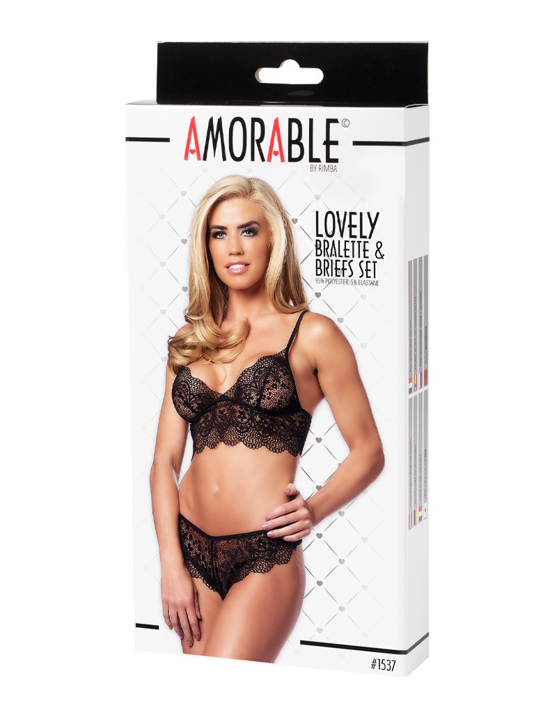 Amorable by Rimba – Bralette mit Slip – Schwarz