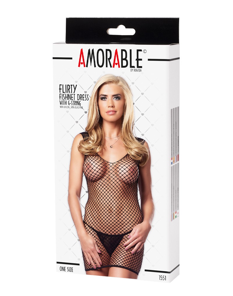 Amorable by Rimba – Netzkleid – One Size – Schwarz