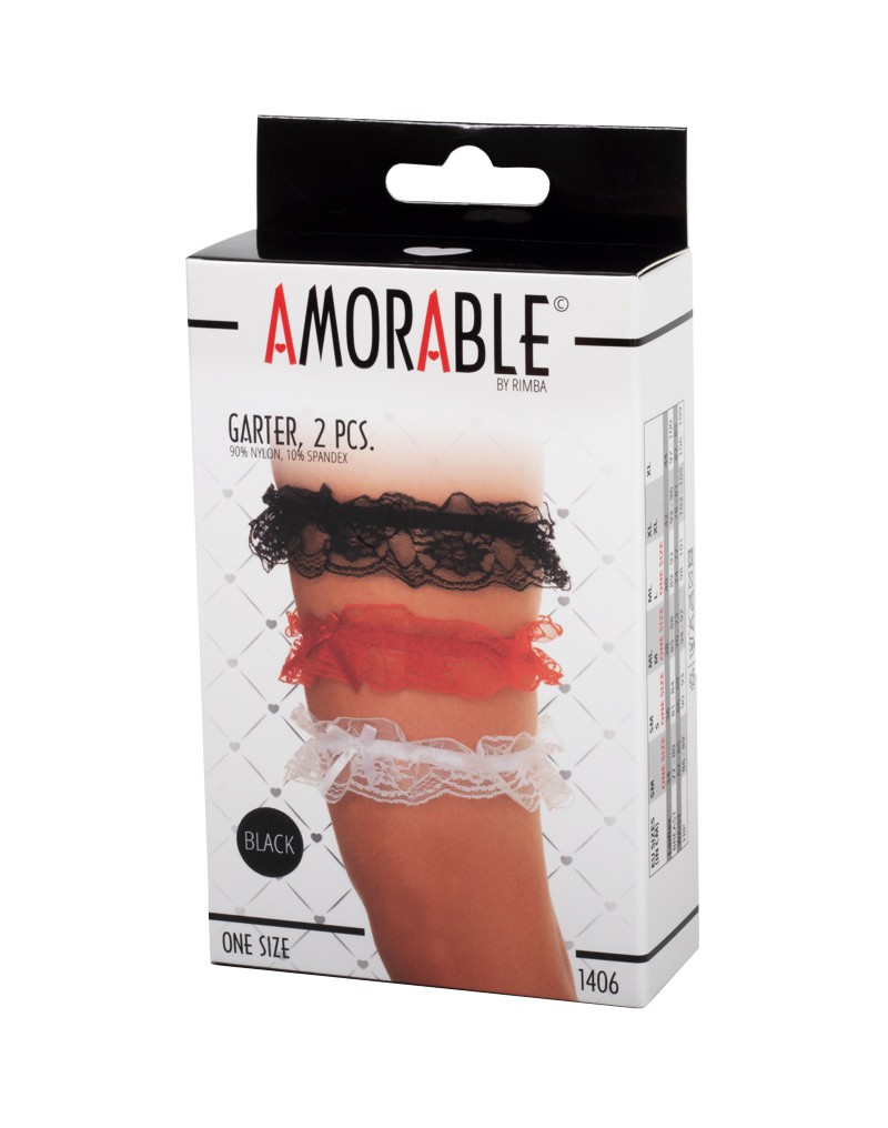 Amorable by Rimba – Strumpfbänder (2 Stück) – One Size – Schwarz