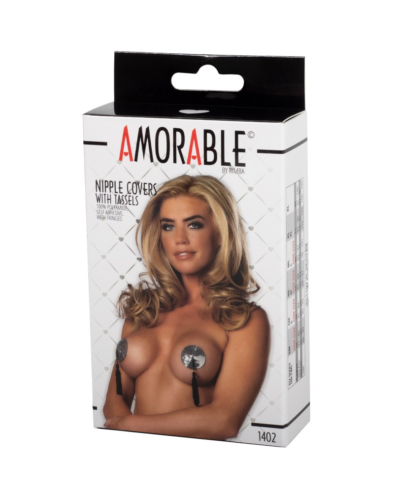 Amorable by Rimba – Brustwarzenabdeckungen mit Fransen – Silber