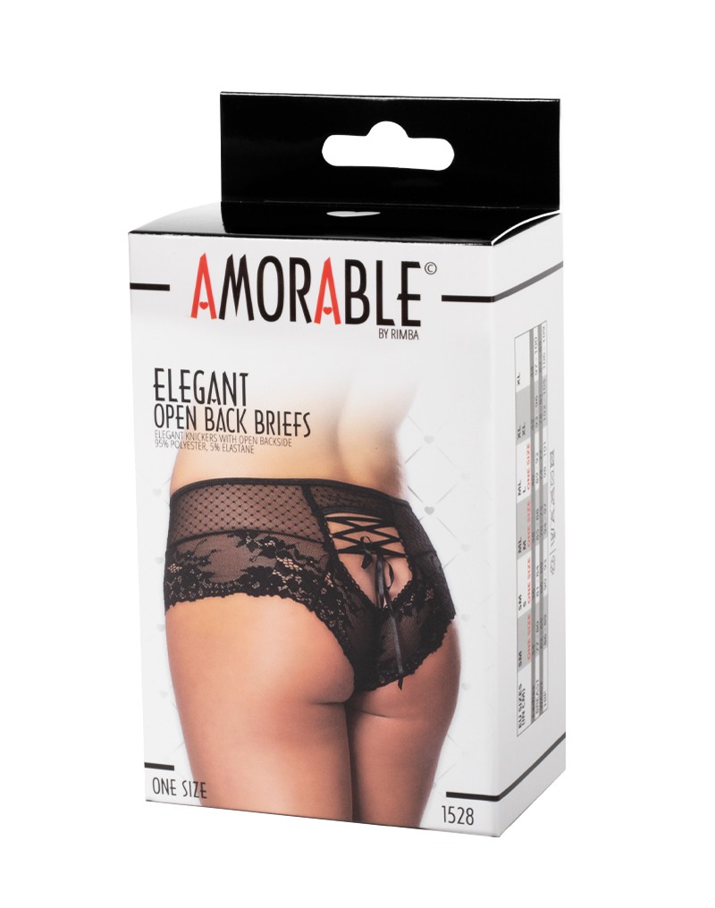Amorable by Rimba – Slip mit offenem Rücken – One Size – Schwarz