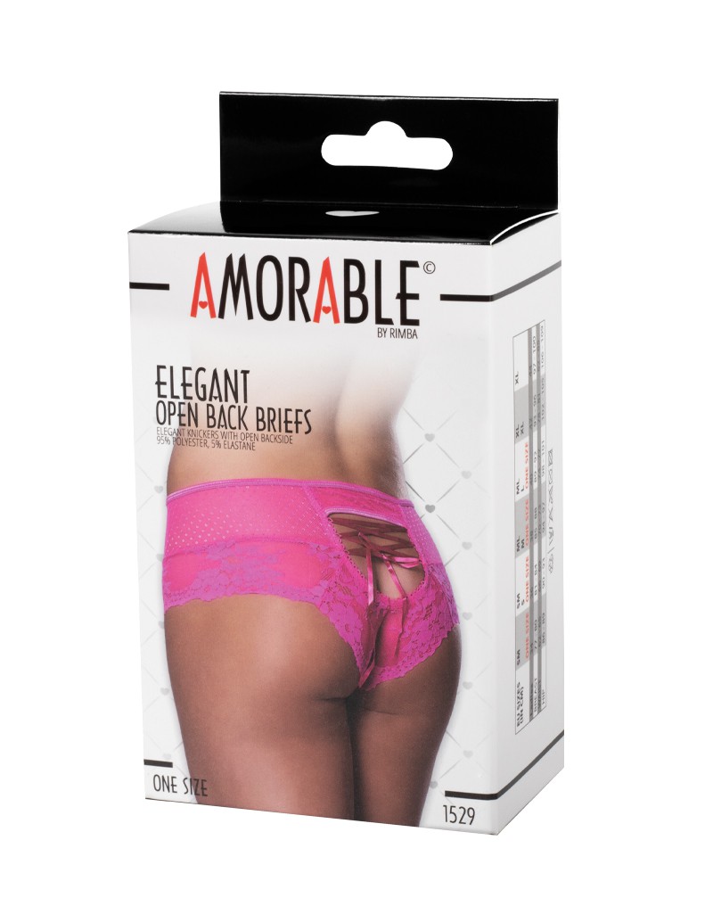 Amorable by Rimba – Slip mit offenem Rücken – One Size – Pink