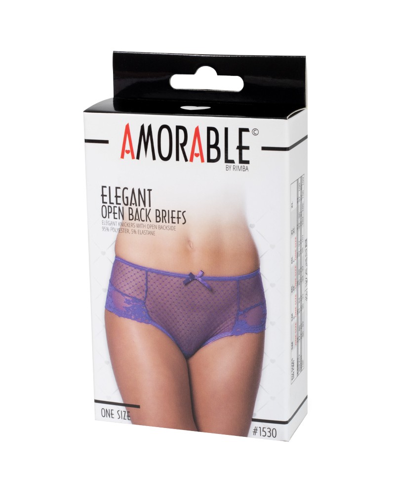 Amorable by Rimba – Slip mit offenem Rücken – One Size – Violett