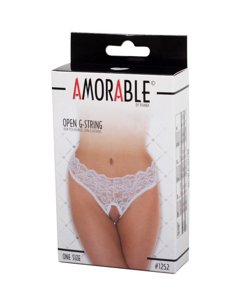 Amorable by Rimba – Offener String – One Size – Weiß