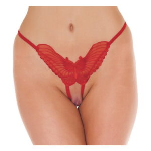 Amorable by Rimba - Offener Schmetterlingsstring - One Size - Rot