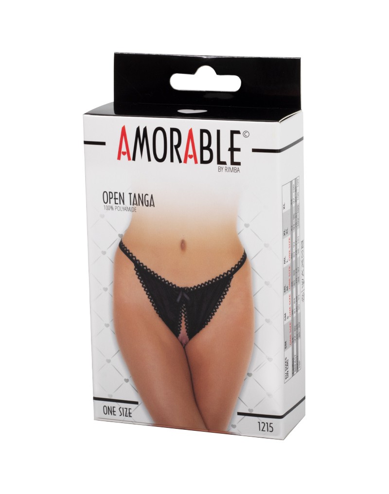 Amorable by Rimba – Open Tanga – One Size – Schwarz