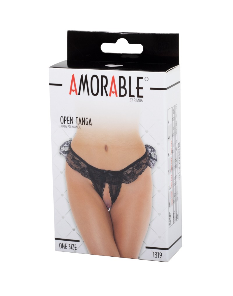 Amorable by Rimba – Offener String – One Size – Schwarz