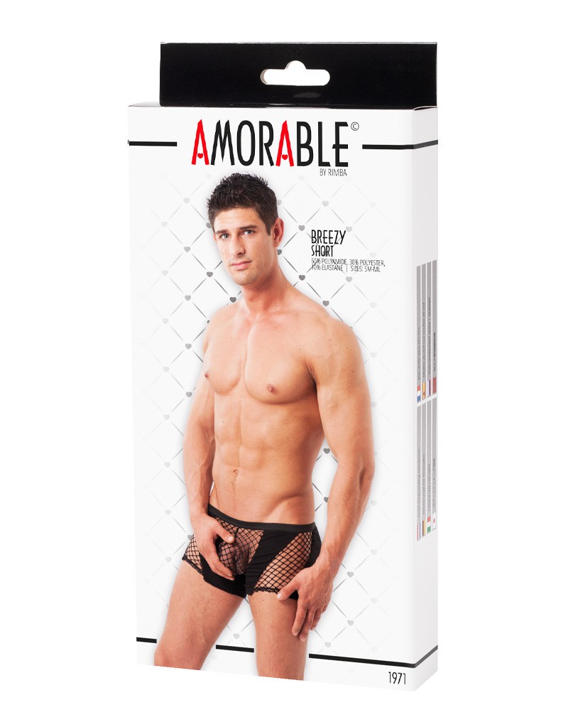 Amorable by Rimba – Boxershorts mit Netz – Schwarz