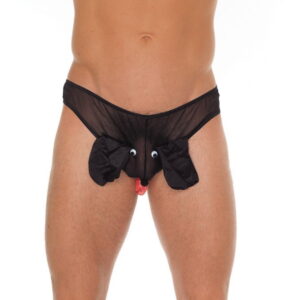 Amorable by Rimba - Transparenter Slip mit Hundekopf - One Size - Schwarz