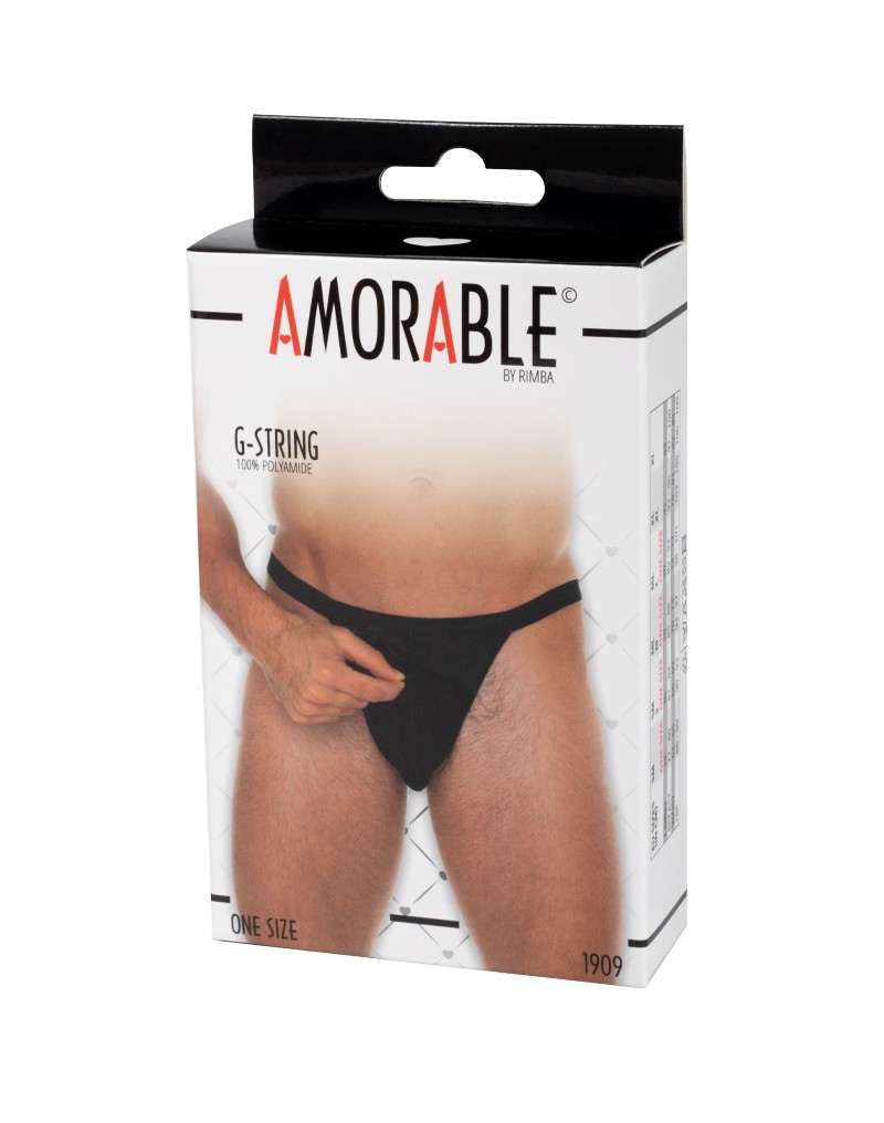 Amorable by Rimba – Transparenter String mit Reißverschluss – One Size – Schwarz