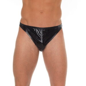 Amorable by Rimba - String mit Lack-Optik - One Size - Schwarz