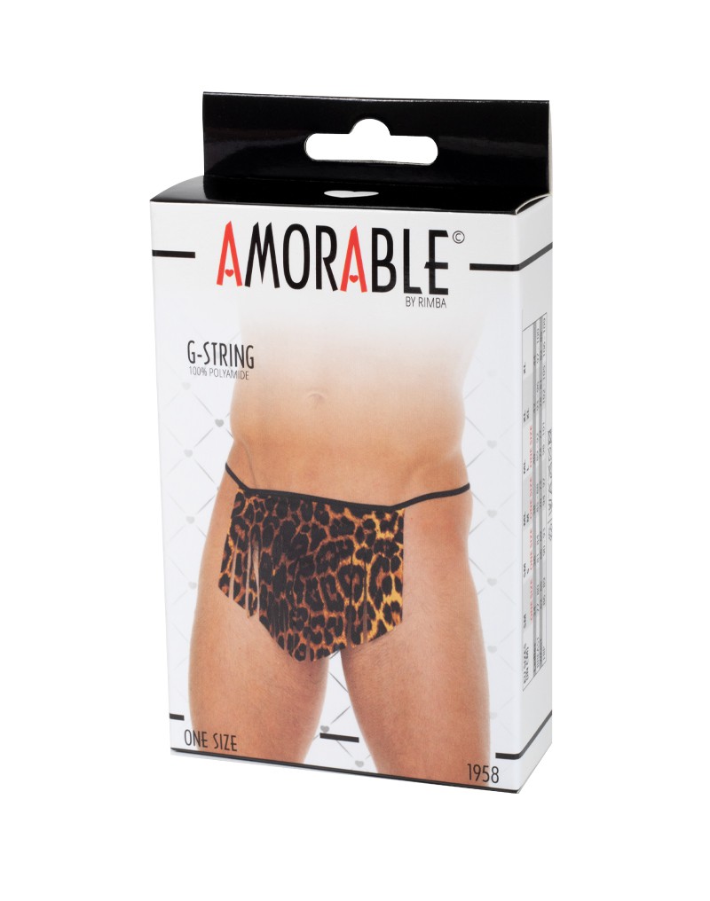 Amorable by Rimba – String mit Lendenschurz – One Size – Leopardenmuster
