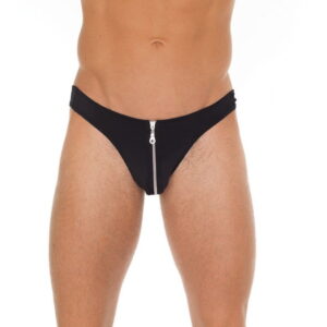 Amorable by Rimba - String mit Reißverschluss - One Size - Schwarz