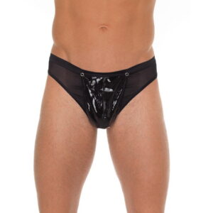 Amorable by Rimba - Transparenter String mit Lack-Optik - One Size - Schwarz