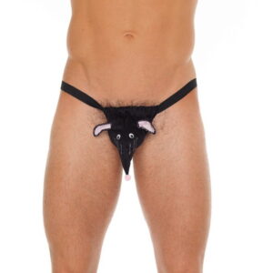 Amorable by Rimba - String mit Rattenkopf - One Size - Schwarz