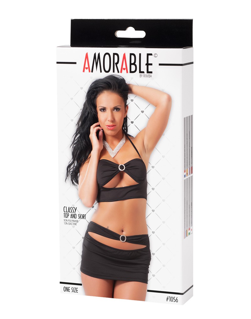 Amorable by Rimba – Minirock mit Top – One Size – Schwarz
