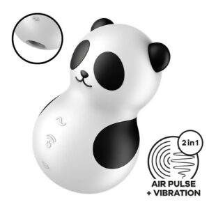 Satisfyer - Pocket Panda - Double Air Pulse Vibrator - Schwarz/Weiß