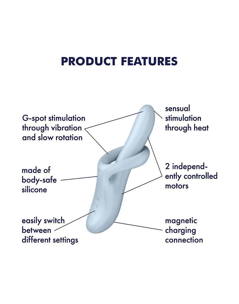 Satisfyer - Heat Flex 4 - Wärmender Rabbit-Vibrator - Blau – Bild 5