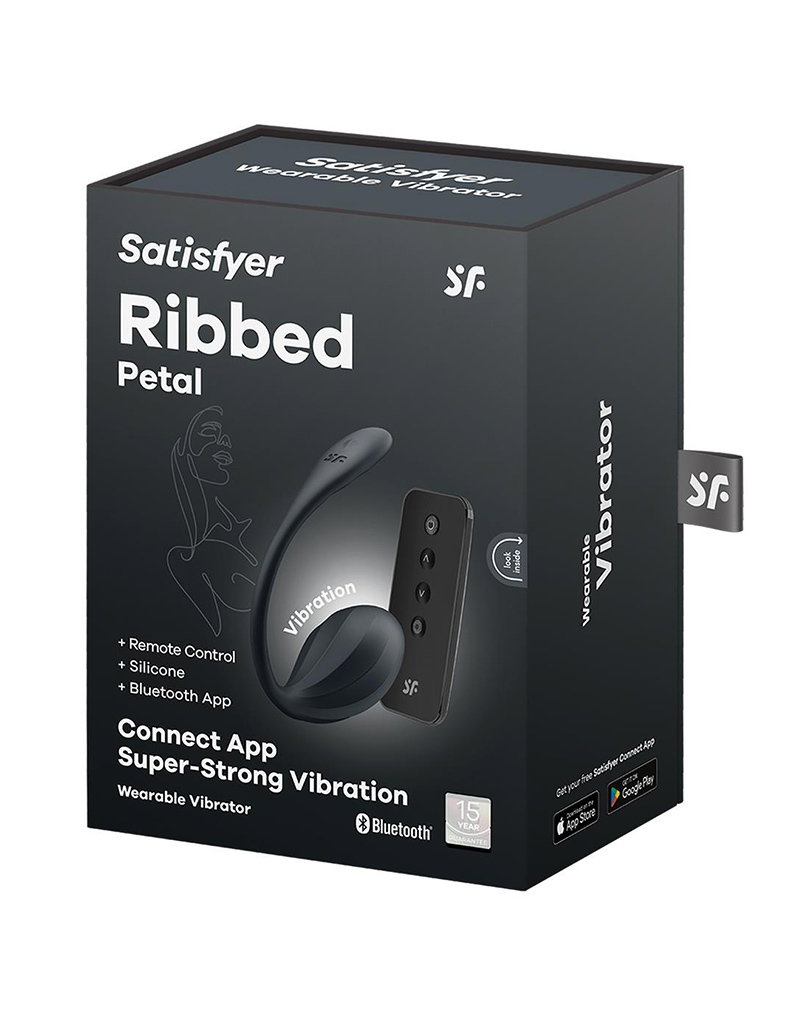 Satisfyer – Ribbed Petal – Wearable Vibrator (mit App-Steuerung) – Schwarz