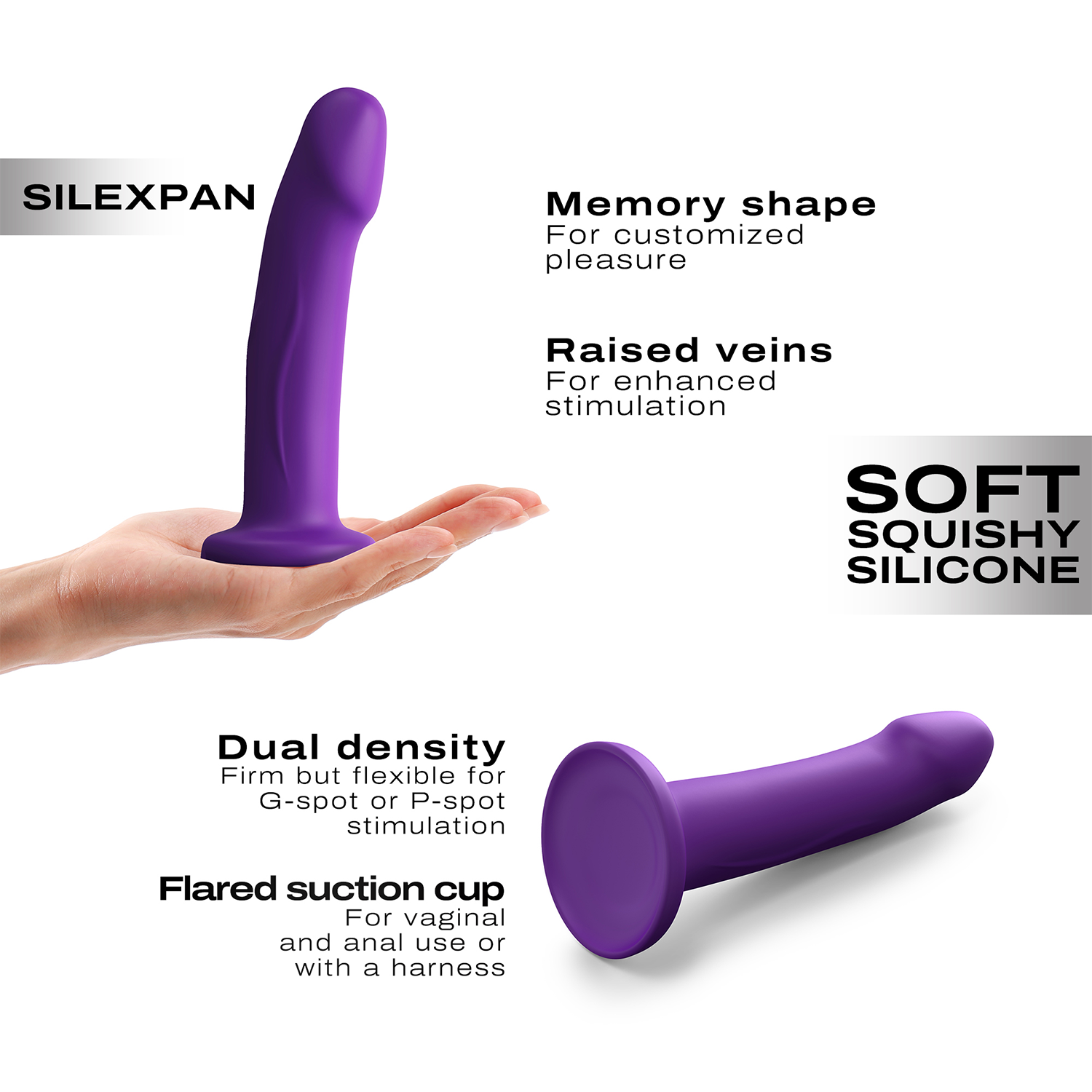 Dorcel – Real Pleasure Dildo – Größe M – Lila – Bild 5