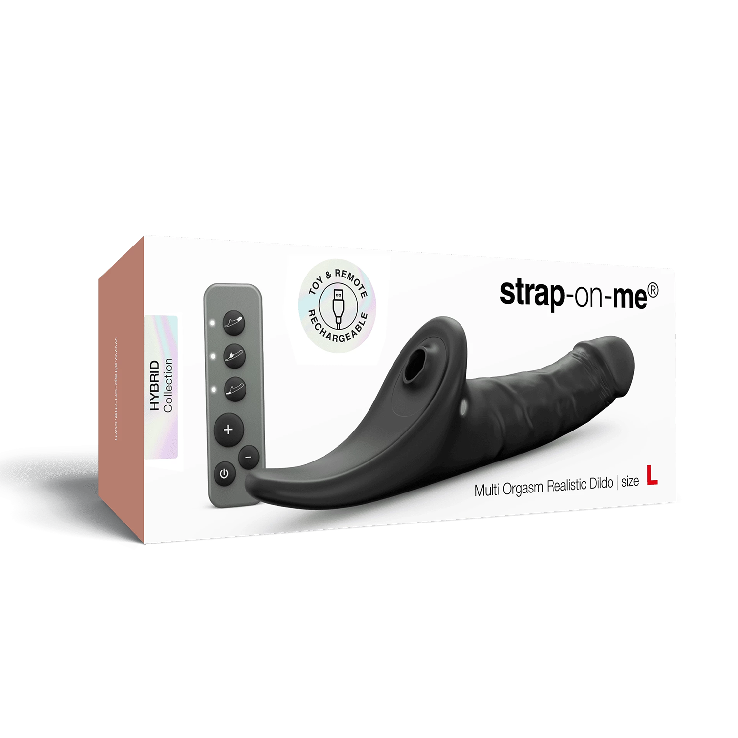 Strap-On-Me – Realistischer Multi-Orgasmus-Dildo – Größe L – Schwarz