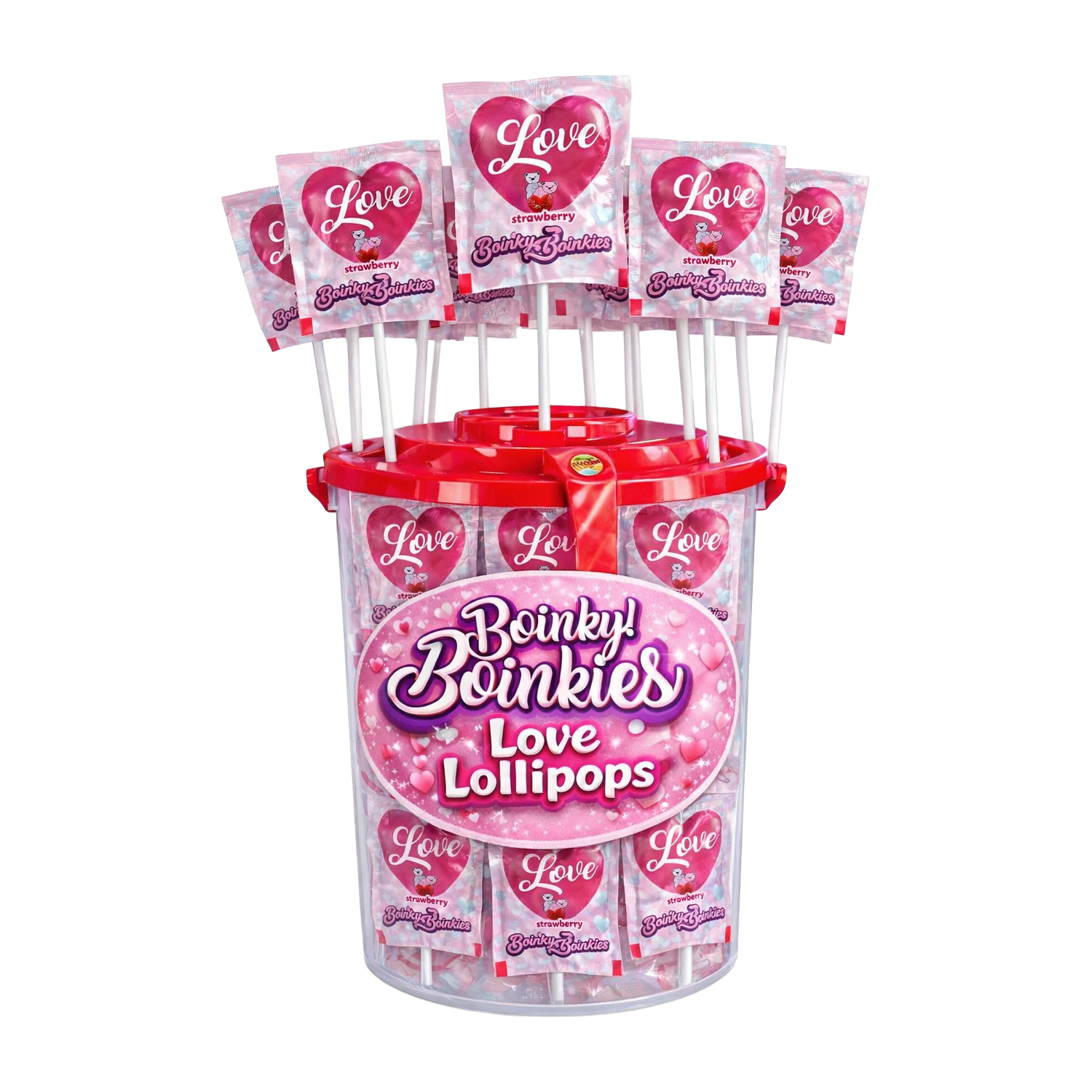 Boinky – Lutscher im rosa Eimer – 100 Stück – 5 Eimer