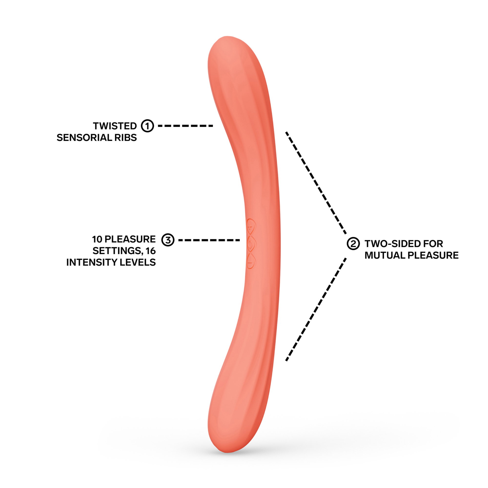 LELO – BOOMERANG™ – Doppelseitiger Vibrator – Korallenrot – Bild 15