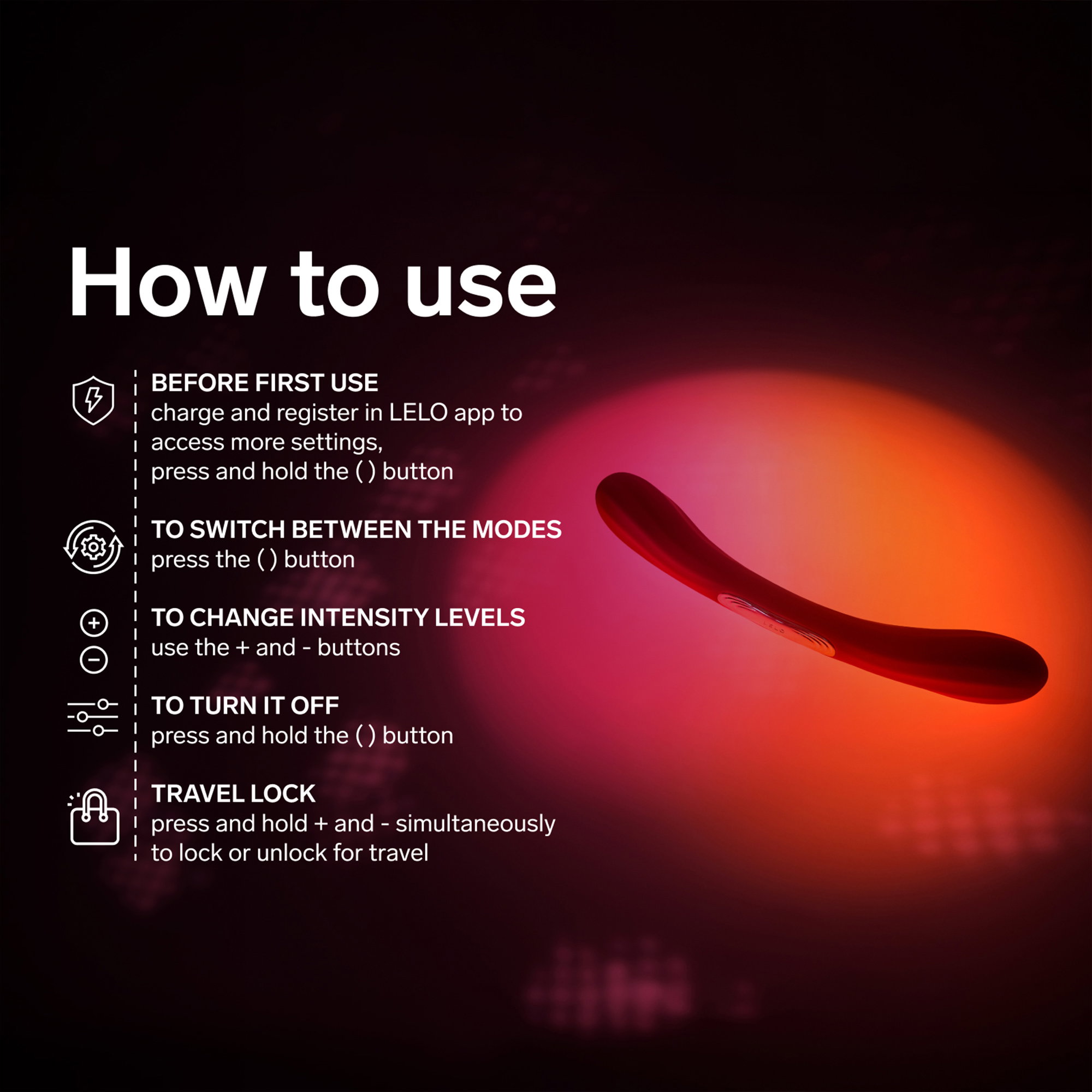 LELO – BOOMERANG™ – Doppelseitiger Vibrator – Korallenrot – Bild 17