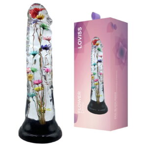 LOVISS – Helichrysum – Dildo mit Gartenblumen-Textur – Transparent
