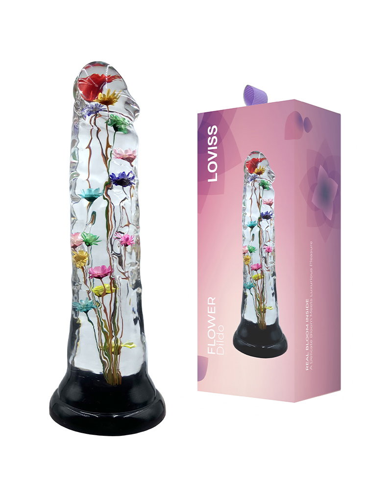 LOVISS – Helichrysum – Dildo mit Gartenblumen-Textur – Transparent