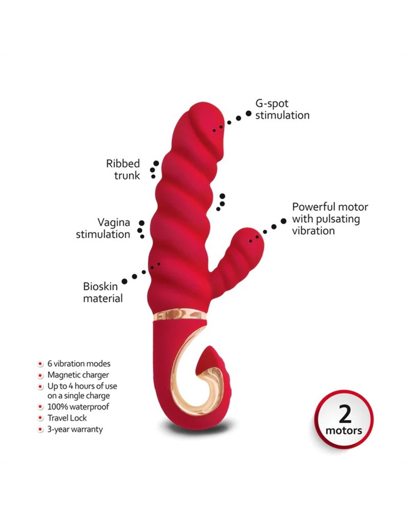 Gvibe - GCandy Mini - Gerippter Rabbit-Vibrator - Rot – Bild 3