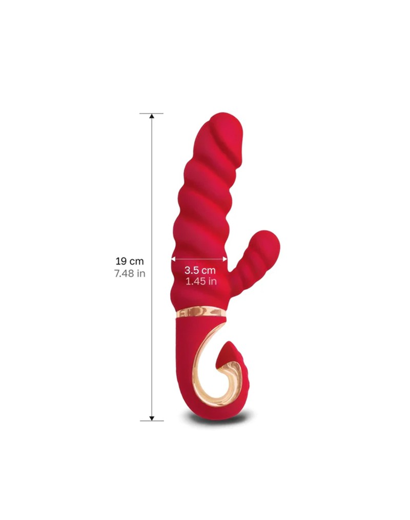 Gvibe - GCandy Mini - Gerippter Rabbit-Vibrator - Rot – Bild 4