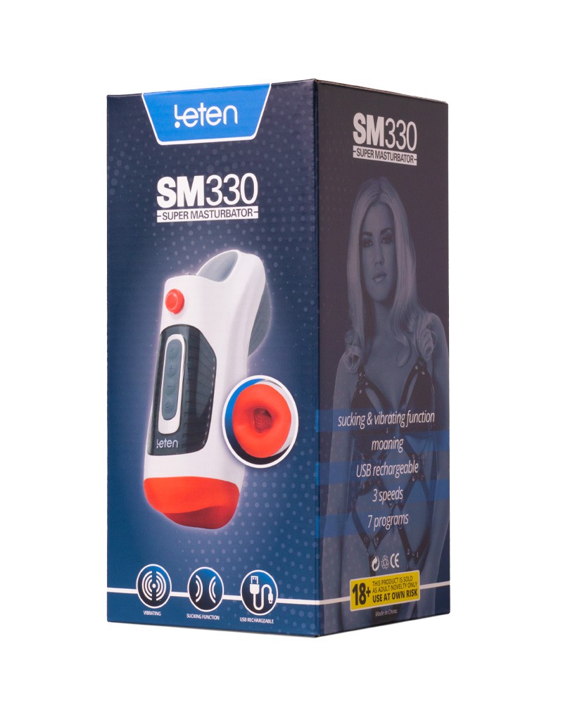 Leten – SM 330 – Automatischer Masturbator mit Vibrations-, Saug- und Stöhnfunktion