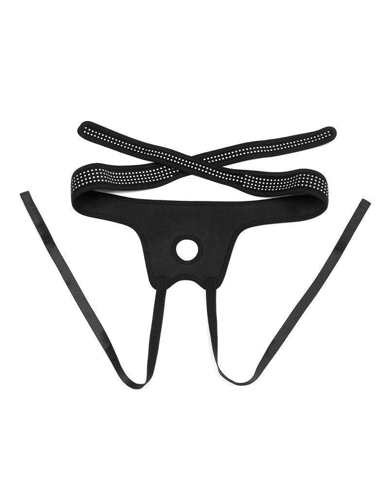 LoveToy - Easy Strap-on Harness (ohne Dildo) - Schwarz & Weiß – Bild 4