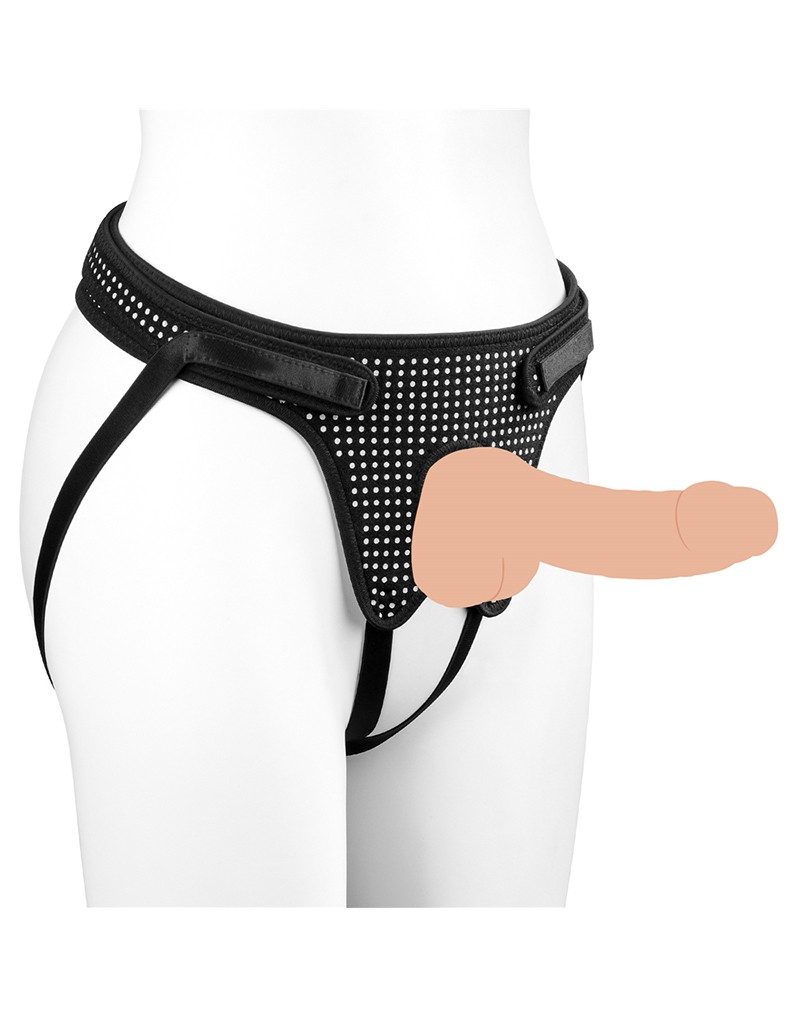 LoveToy - Easy Strap-on Harness (ohne Dildo) - Schwarz & Weiß – Bild 8