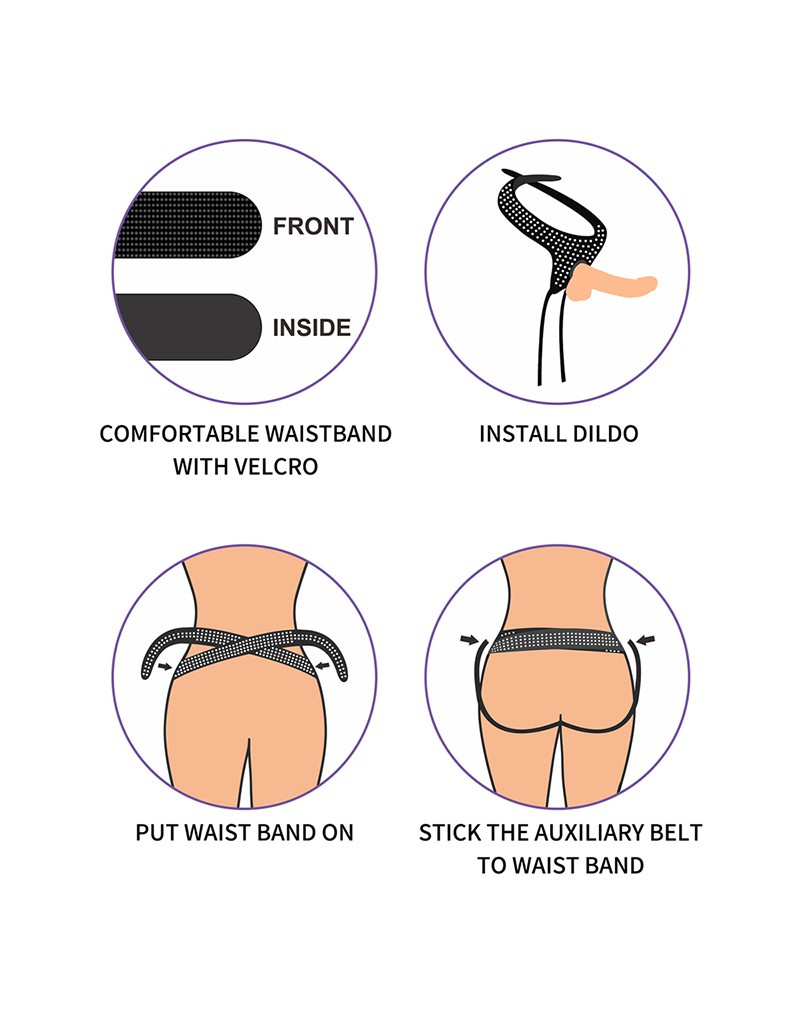 LoveToy - Easy Strap-on Harness (ohne Dildo) - Schwarz & Weiß – Bild 3