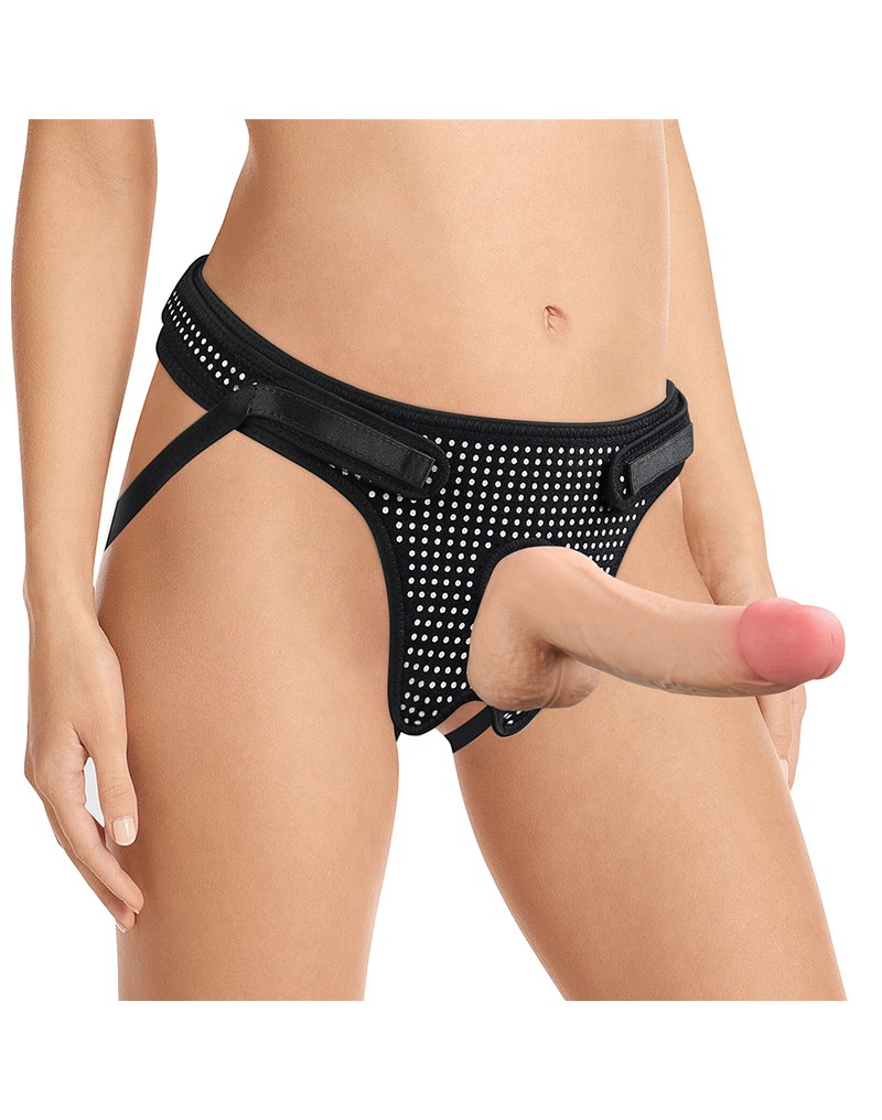 LoveToy - Easy Strap-on Harness (ohne Dildo) - Schwarz & Weiß – Bild 9