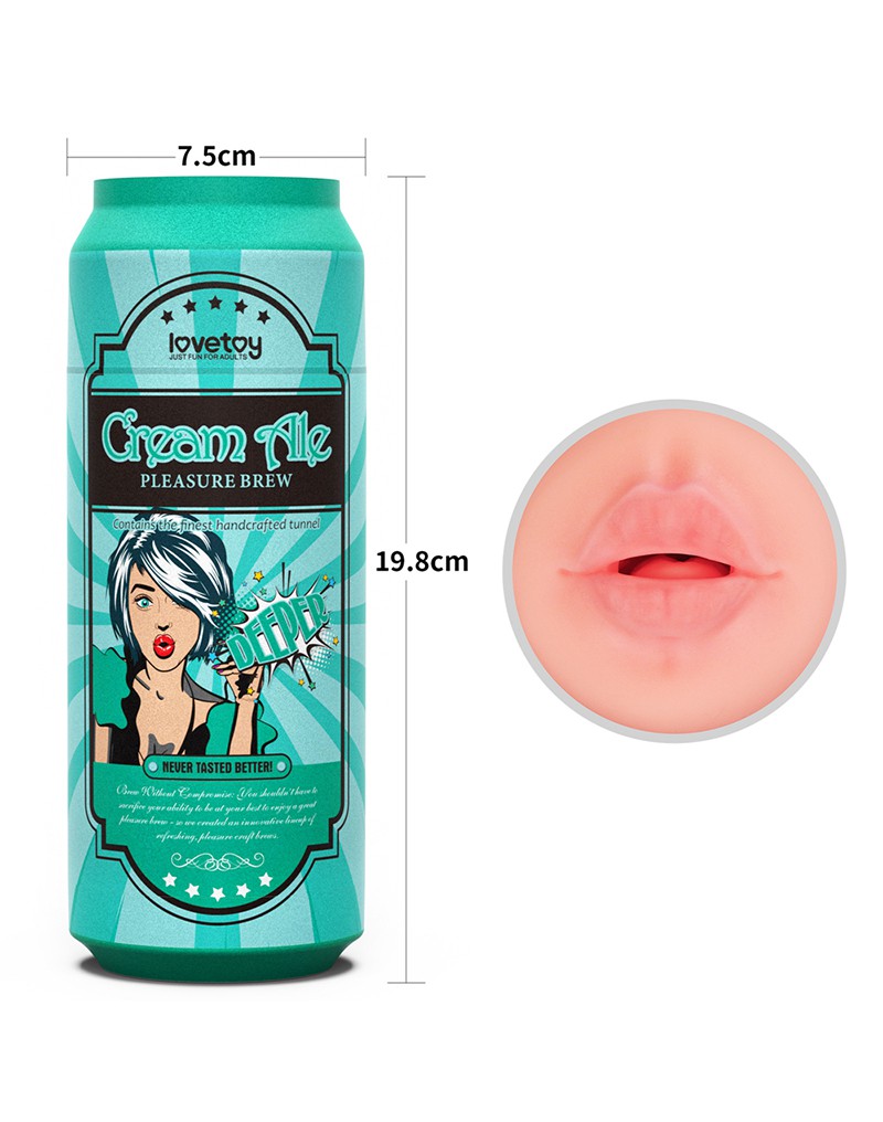 LoveToy - Pleasure Brew Cream Ale Mouth Masturbator - Grün & Nude – Bild 4