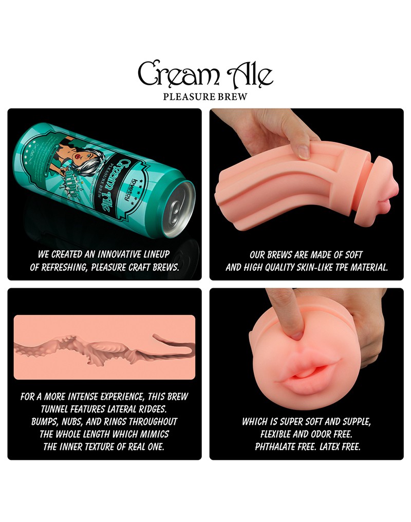 LoveToy - Pleasure Brew Cream Ale Mouth Masturbator - Grün & Nude – Bild 17