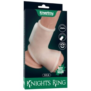 LoveToy - Silk Knights Ring - Vibrierende Penishülle - Weiß