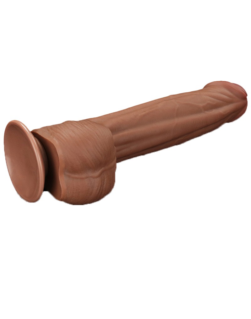 LoveToy - Sliding Skin Dildo 29 cm - Braun – Bild 5