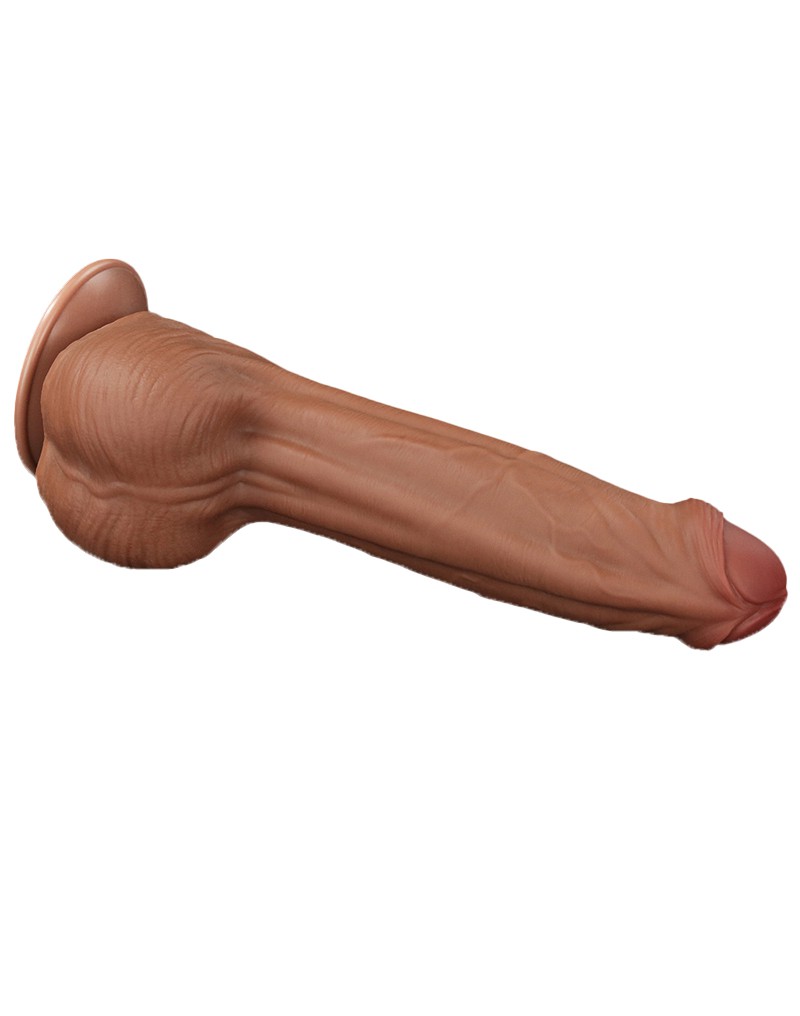 LoveToy - Sliding Skin Dildo 29 cm - Braun – Bild 4