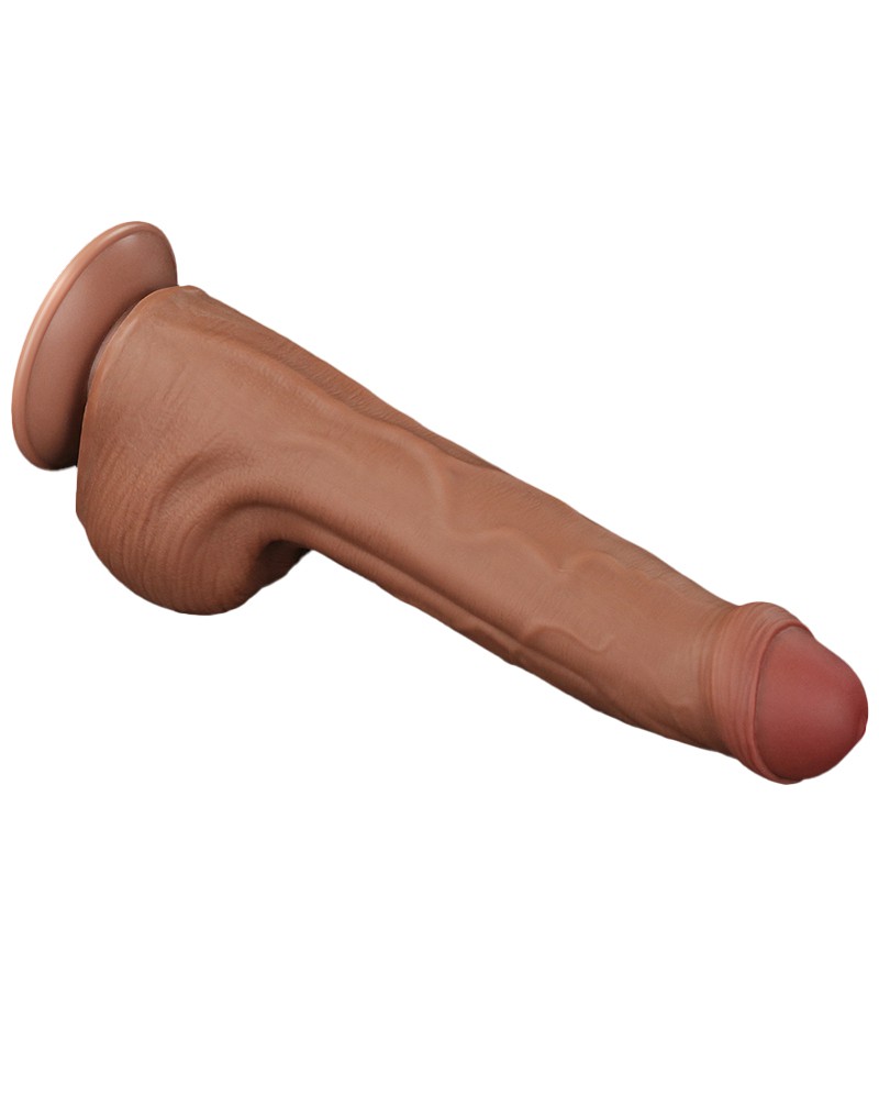 LoveToy - Sliding Skin Dildo 29 cm - Braun – Bild 6