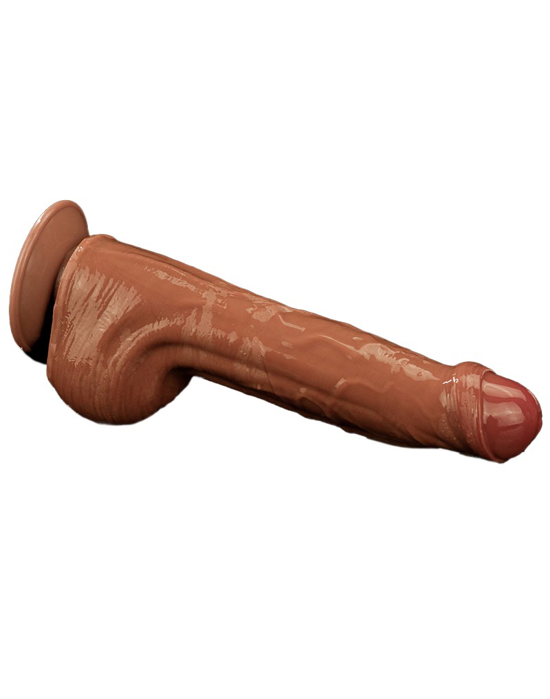 LoveToy - Sliding Skin Dildo 29 cm - Braun – Bild 7